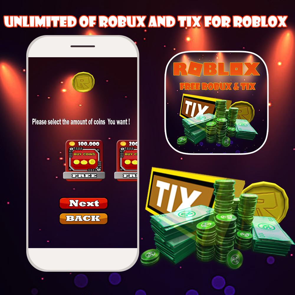 Unlimited Of Robux And Tix For Roblox Prank For Android Apk Download - 100 tix roblox