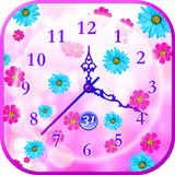Flower Power Analog Clock Live Wallpaper App simgesi
