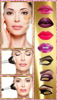 完璧な メイクアップ シミュレーター 写真編集ソフト: 化粧 写真 モンタージュ の 大変身 ポスター