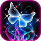 Neon Butterfly Glitter Live Wallpaper App ikon