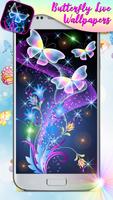 Neon Butterfly Glitter Live Wallpaper App syot layar 1