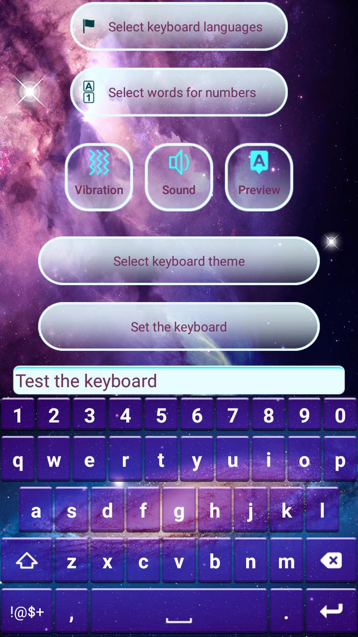 Android 用の 宇宙柄 の キーボード テーマ アプリ 輝く銀河の星 キーボード 背景 Apk をダウンロード