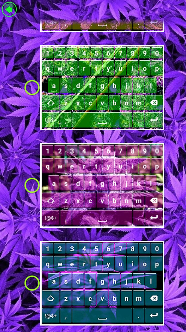 Android 用の 紫の 大麻 柄 の キーボード 背景 マリファナ キーボード テーマ アプリ Apk をダウンロード