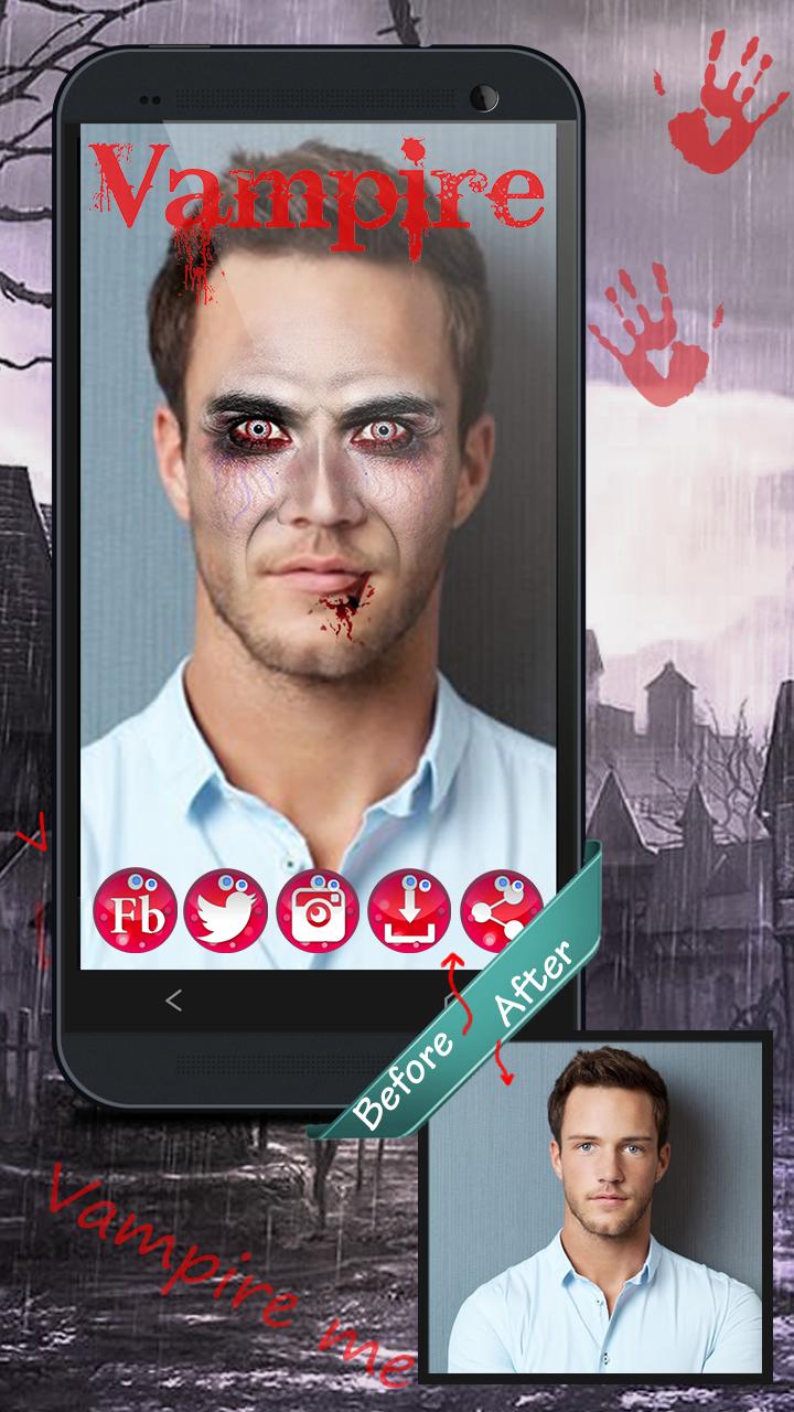 Android 用の 吸血鬼 顔交換 写真 加工 おもしろ 自撮り カメラ アプリ Apk をダウンロード