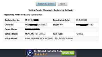 Vehicle Registration info.IND. capture d'écran 2