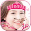 Cat Face & Heart Crown Stickers Best One Camera