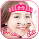القط الوجه و القلب تاج ملصقات أفضل كاميرا واحدة APK
