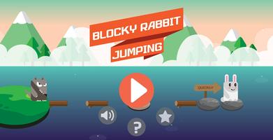 Blocky rabbit jumping-poster
