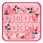 Vintage Flower Keyboard Themes With Emojis Zeichen