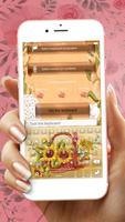 Vintage Flower Keyboard Themes With Emojis captura de pantalla 3