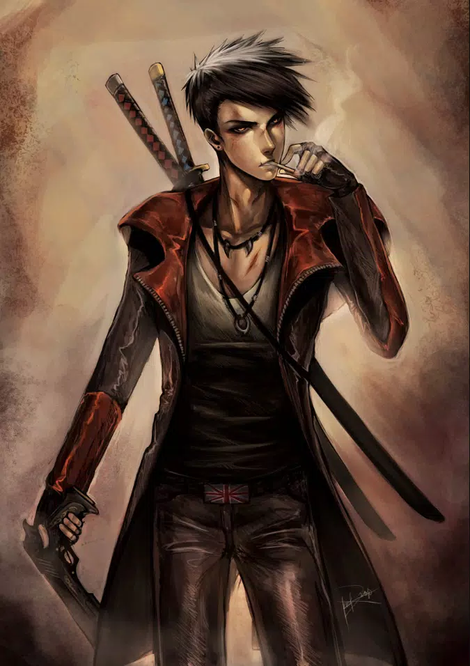 Download wallpaper art, devil may cry, dante, Dmc, fan, section