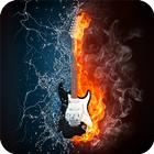 Fire Guitar Wallpaper Zeichen