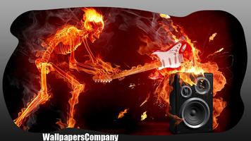 Fire Guitar Wallpaper Affiche