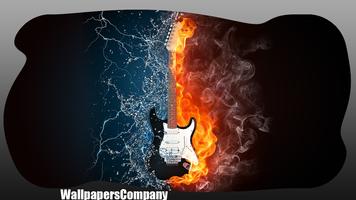 Fire Guitar Wallpaper capture d'écran 1