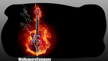 Fire Guitar Wallpaper capture d'écran 2