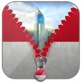 indonesia flag lock screen zipper