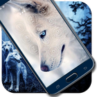 White  Ice Wolf Screen Lock ไอคอน