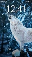 White  Ice Wolf Screen Lock โปสเตอร์