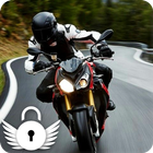 Moto Racing Rider Traffic Road  PIN Lock Screen ikona