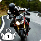 Moto Racing Rider Traffic Road  PIN Lock Screen Zeichen