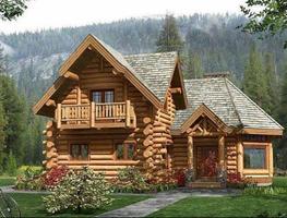 پوستر Wooden House Design