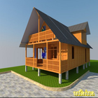 Maison en bois design icône