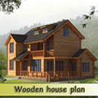 Wooden house plan icône