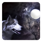 ikon Serigala dan bulan LWP
