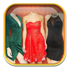 Femmes robe montage photo icône
