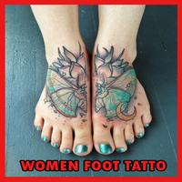 Women Foot Tatto Affiche