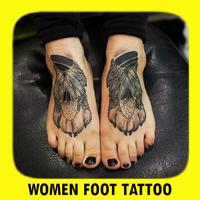 Women Foot Tattoo Affiche