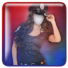 Costume femme policier montage icône