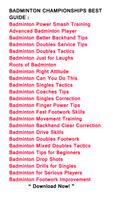 Badminton Best Guide ภาพหน้าจอ 1