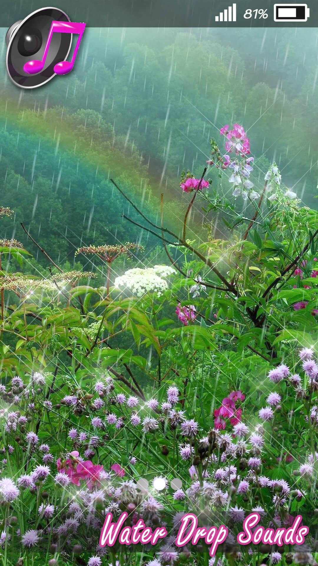 Android için Canlı Yağmur Duvar Kağıtları Sesli ☔ Su Damlaları APK�yı