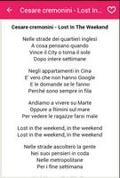 برنامه‌نما Cesare cremonini - Lost In The Weekend عکس از صفحه