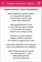 Cesare cremonini - Lost In The Weekend স্ক্রিনশট 2