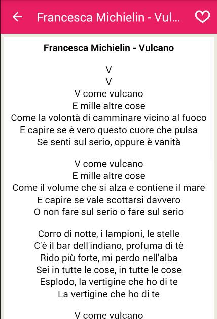 scarica vulcano francesca michielin