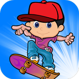 Skateboard freestyle & surfeur course 3D icône