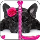 Cute Puppy Zipper Lock Screen آئیکن