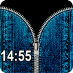 zipper lock screen with clock