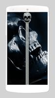 skull zipper fake lock screen Affiche