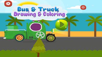 Kids Bus & Vehicles Coloring D Affiche