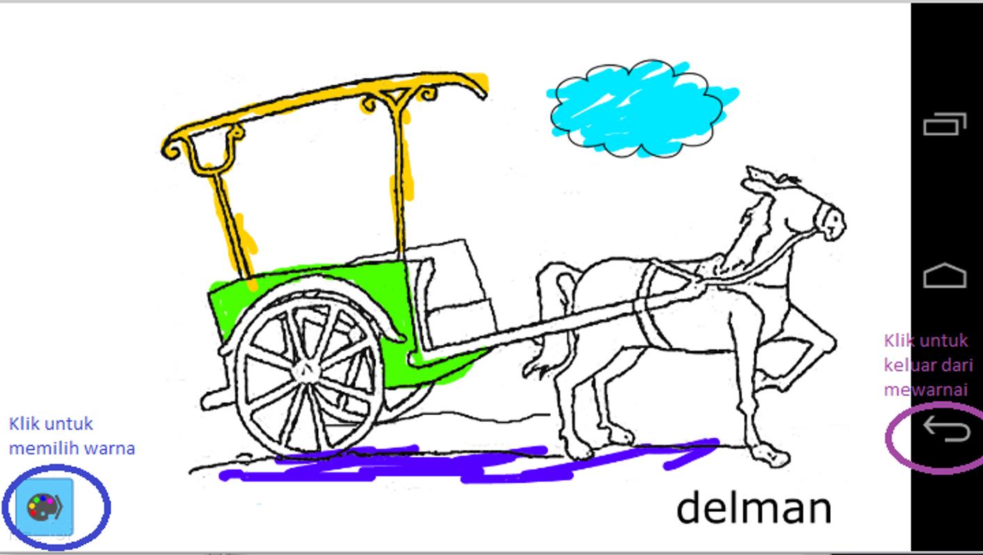 Gambar Mewarnai Delman - Gambar Mewarnai Gratis