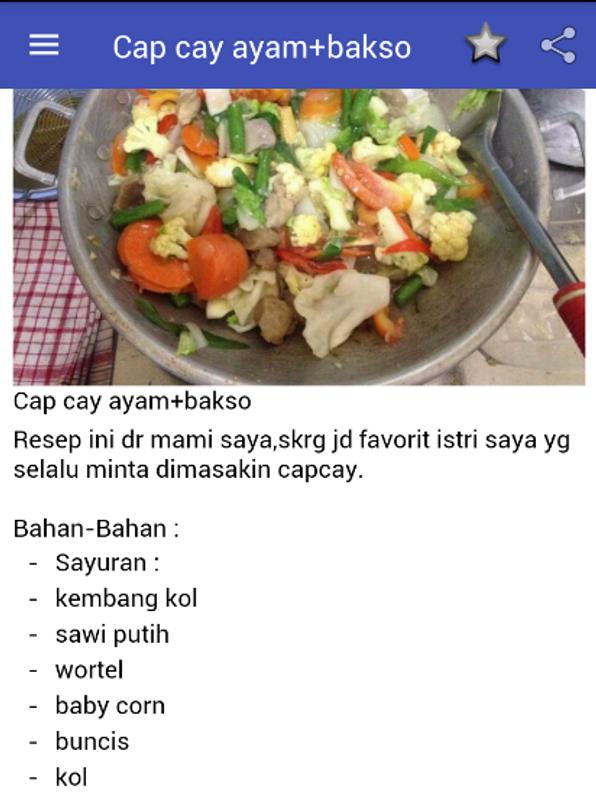 Resep Masakan Capcay Komplit Poster Resep Masakan Capcay Komplit Poster
