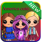 How to draw America doll cute icon