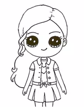 COMO DESENHAR UMA BONECA FOFA E FASHION TUMBLR I DESENHO FOFO PARA MENINAS  I DRAW DOLL CUTE 