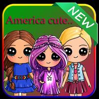 How to draw America doll cute poster
