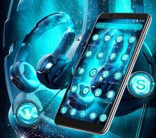 پوستر Blue Music Neon Theme