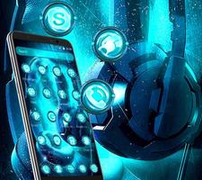 برنامه‌نما Blue Music Neon Theme عکس از صفحه