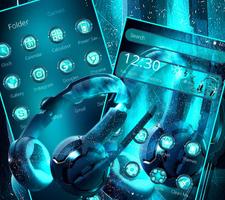 برنامه‌نما Blue Music Neon Theme عکس از صفحه